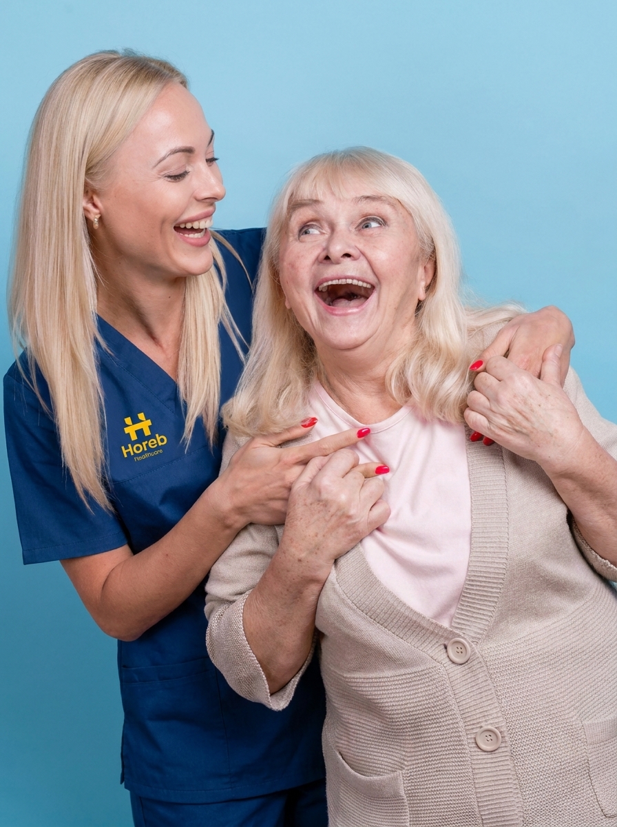 Caregiver with client
